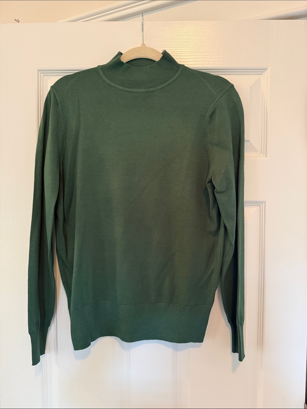 Classic women’s Mock Neck Sweater in Forest Green